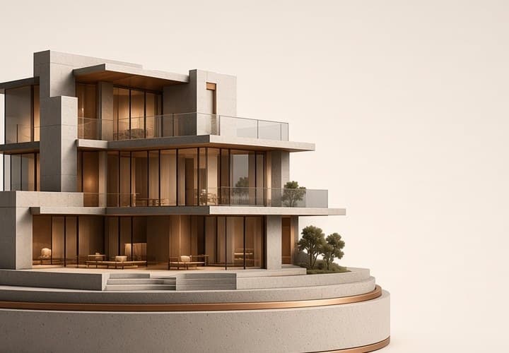 Maqueta de la cimentación de una casa (imagen de ejemplo)