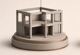 Maqueta de estructura con losas, etapa de planeación (imagen de ejemplo)